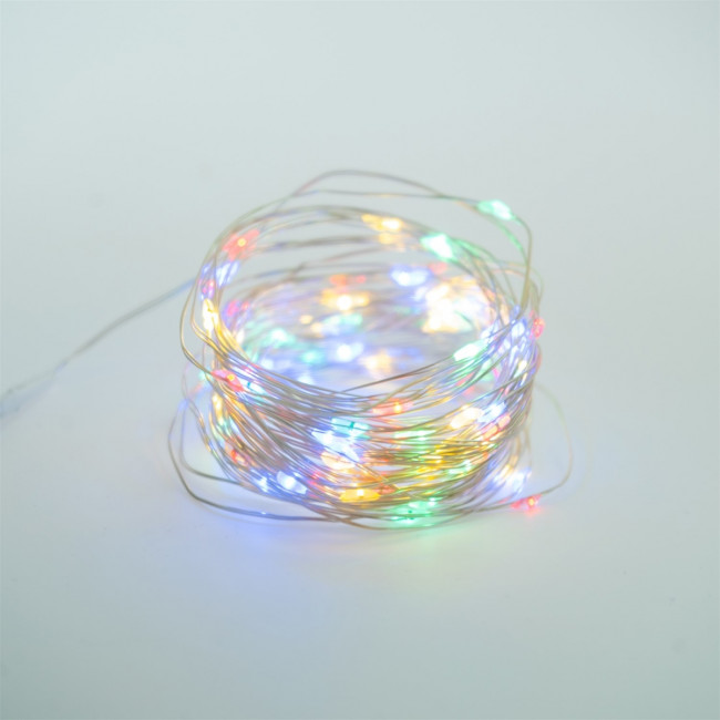Гирлянда Гирлянда 20LED CR2032, 1 режим, 2 м, медь, разноцветная