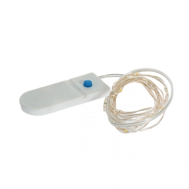 Гирлянда Гирлянда 20LED CR2032, 1 режим, 2 м, медь, разноцветная