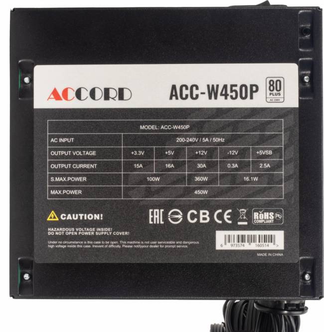 Блок питания Accord ACC-W450P — для бизнеса и офиса