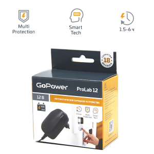 З/У для свинцово-кислотных аккумуляторов 12V GoPower ProLab 12 1.0A (1/100) З/У для свинцово-кислотных аккумуляторов 12V GoPower ProLab 12 (00-00015355)
