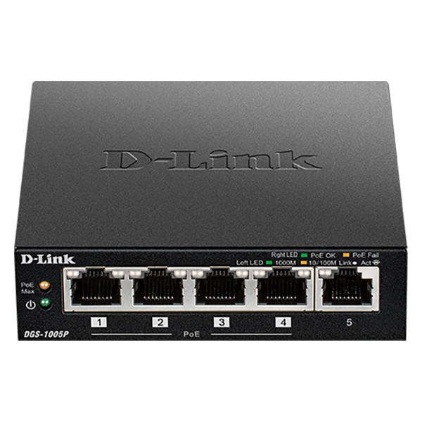 Коммутатор D-Link DGS-1005P/B1A — для бизнеса и офиса Коммутатор D-Link DGS-1005P/B1A — для бизнеса и офиса