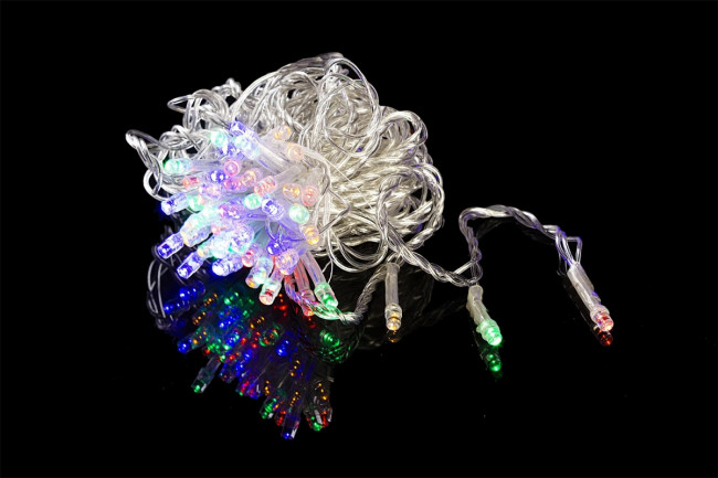 Гирлянда Гирлянда 100LED 220V, 8 режимов, 10 м, нить, разноцветная