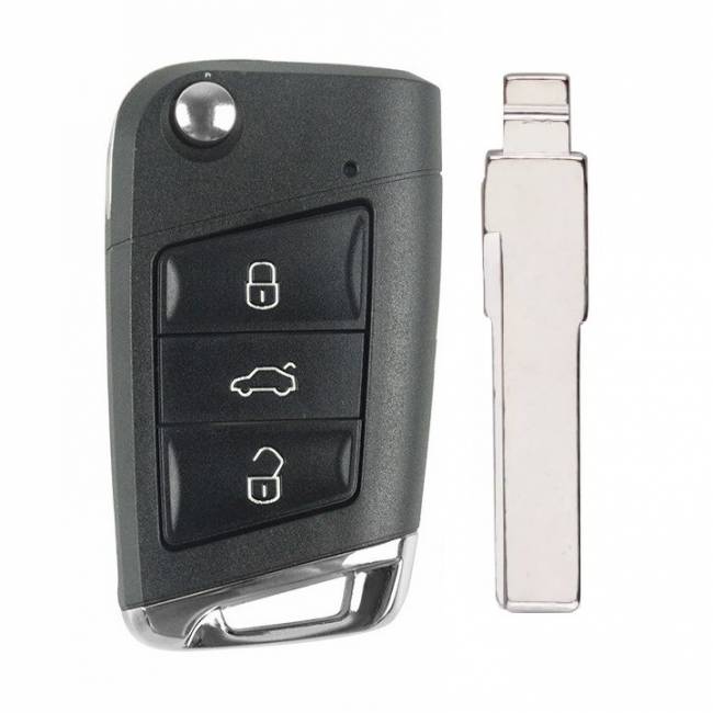 Корпус выкидного ключа VOLKSWAGEN MQB 3 кнопки HU-HAA HU66, с лого — для бизнеса и офиса