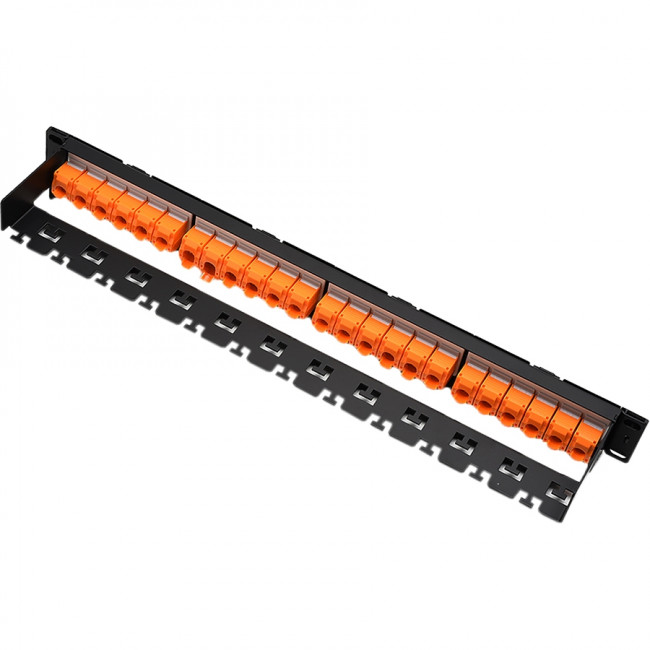 Патч-панель 19" 24хRJ45 UTP 1U cat.6 (Keystone, организатор) ATcom AT2463 — для бизнеса и офиса