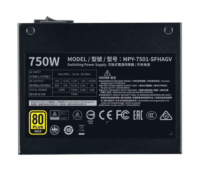 Блок питания 750 Ватт Cooler Master V750 SFX Gold — для бизнеса и офиса