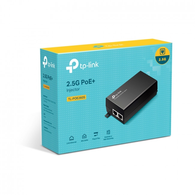 Omada Инжектор PoE+ 2.5 Гбит/с TP-Link POE260S — для бизнеса и офиса Omada Инжектор PoE+ 2.5 Гбит/с TP-Link POE260S — для бизнеса и офиса