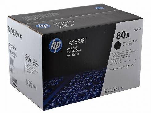 Картридж 80X для HP LJ Pro 400 M401/Pro 400 MFP M425, двойная упаковка (O) черный  CF280XF — для бизнеса и офиса