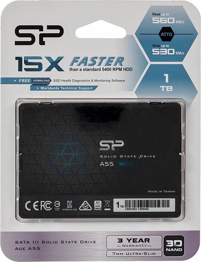 Накопитель SSD Silicon Power SP001TBSS3A55S25 — для бизнеса и офиса