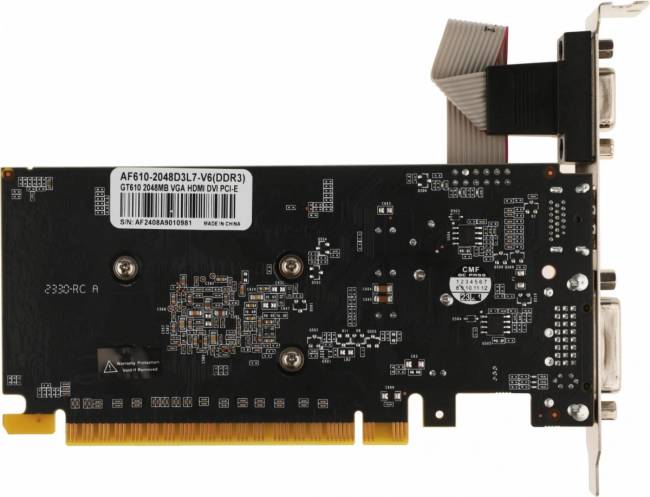 Видеокарта AFOX CORPORATION AF610-2048D3L7-V6 — для бизнеса и офиса