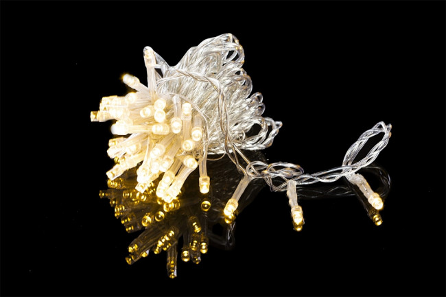 Гирлянда Гирлянда 100LED 220V, 8 режимов, 10 м, нить, белый