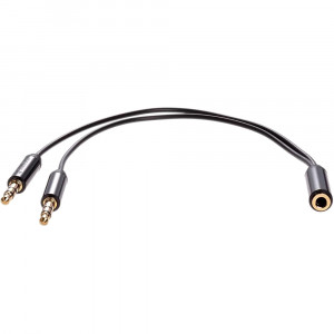 Кабель-адаптер  2*3.5ST(M)/3.5 ST(F), 0.2м, Telecom PRO <TAV205M-0.2M> Адаптер-переходник Telecom Jack 3.5 mm F/2 x Jack 3.5 mm M (TAV205M-0.2M)