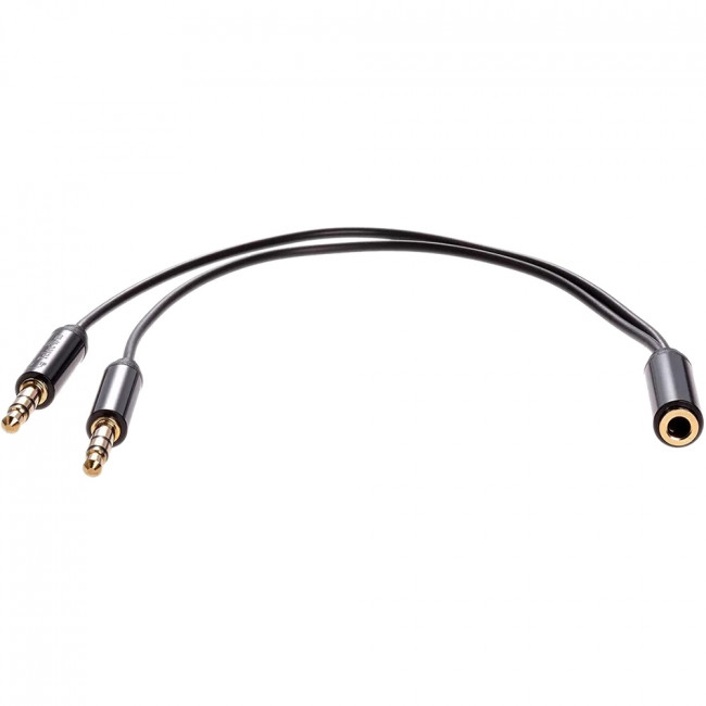 Кабель-адаптер  2*3.5ST(M)/3.5 ST(F), 0.2м, Telecom PRO <TAV205M-0.2M> Адаптер-переходник Telecom Jack 3.5 mm F/2 x Jack 3.5 mm M (TAV205M-0.2M)