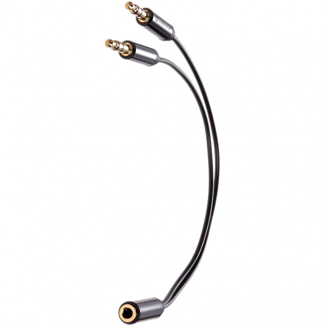 Кабель-адаптер  2*3.5ST(M)/3.5 ST(F), 0.2м, Telecom PRO <TAV205M-0.2M> Адаптер-переходник Telecom Jack 3.5 mm F/2 x Jack 3.5 mm M (TAV205M-0.2M)