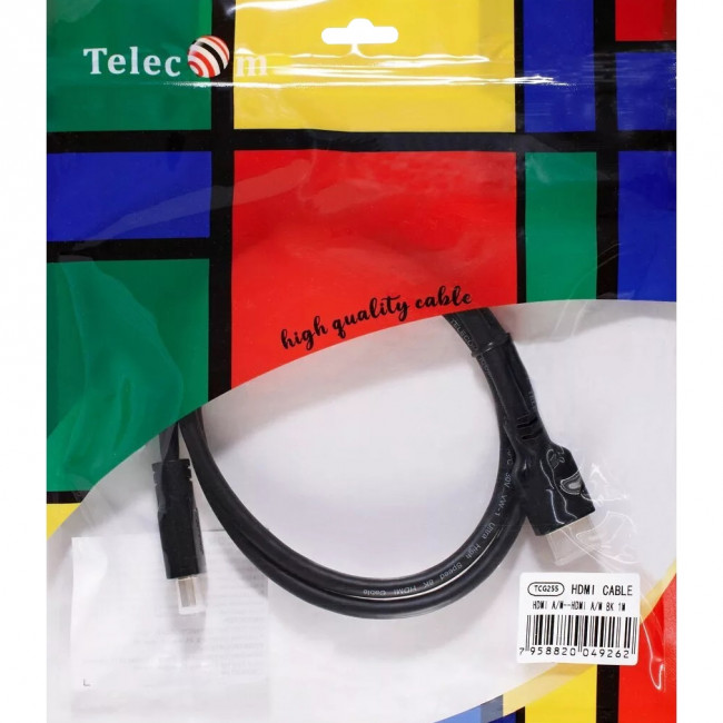 Кабель HDMI 19M/M,ver. 2.1, 8K@60 Hz 1m Telecom <TCG255-1M> Кабель Telecom HDMI (m)/HDMI (m) - 1 м (TCG255-1M)