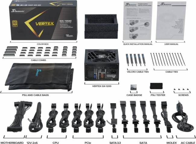 Блок питания Seasonic VERTEX GX-1200 12122GXAFS — для бизнеса и офиса