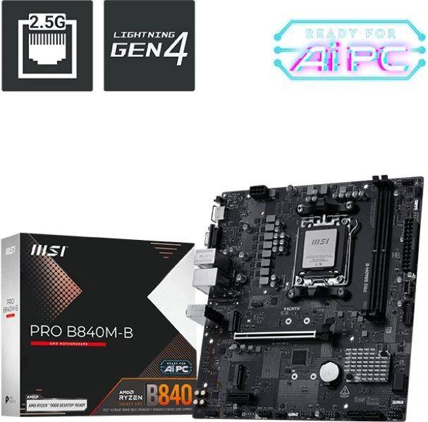 Материнская плата MSI PRO B840M-B — для бизнеса и офиса