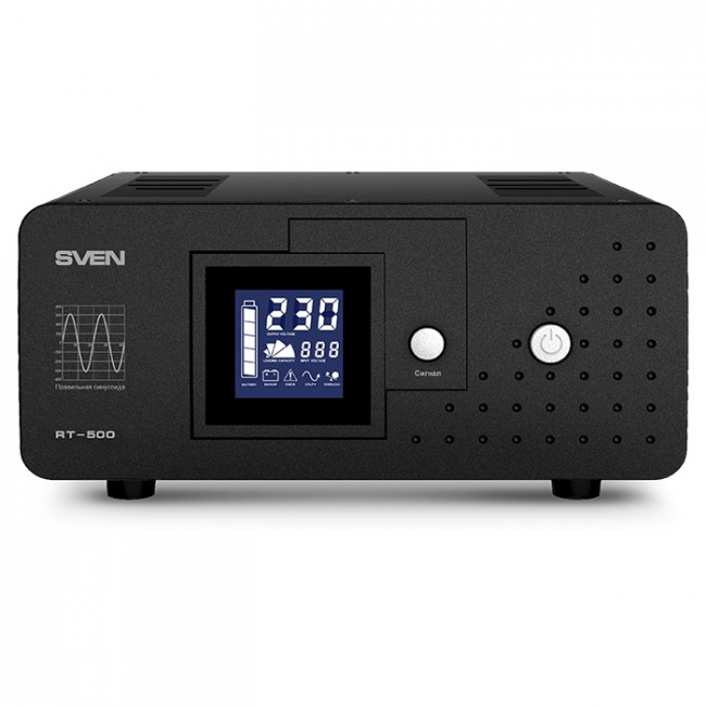 ИБП SVEN RT-500, линейно-интерактивный непрерывного действия с длительным временем резервирования, автоматический стабилизатор напряжения, 300Вт, 500Ва, 1 евророзетка, аккумуляторные батареи в комплект не входят, 300мм?270мм?140мм, 5.66 кг SVEN RT-500 ИБП SVEN RT-500, линейно-интерактивный непрерывного действия с длительным временем резервирования, автоматический стабилизатор напряжения, 300Вт, 500Ва, 1 евророзетка, аккумуляторные батареи в комплект не входят, 300мм?270мм?140мм, 5.66 кг SVEN RT-500