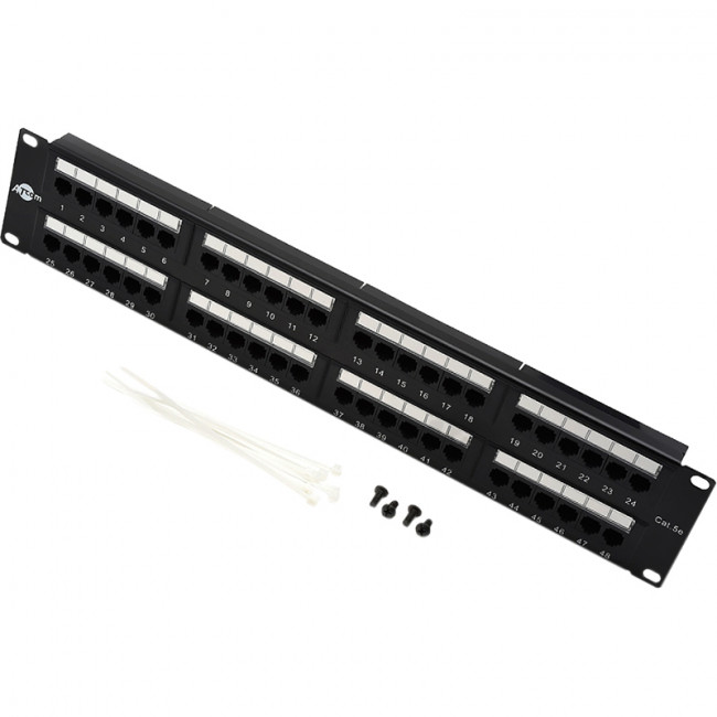 Патч-панель 19" 48хRJ45 UTP 2U cat.5е ATcom AT4852 — для бизнеса и офиса