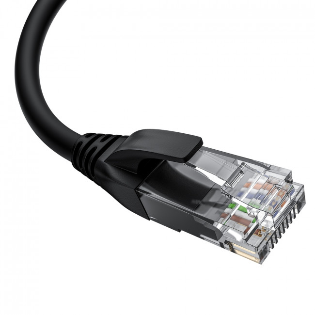 GCR Патч-корд прямой 0.5m UTP кат.5e, черный, левый угол, литой, ethernet high speed, RJ45, T568B, GCR-53149 Greenconnect RJ45(m) - RJ45(m) Cat. 5e 0.5м чёрный