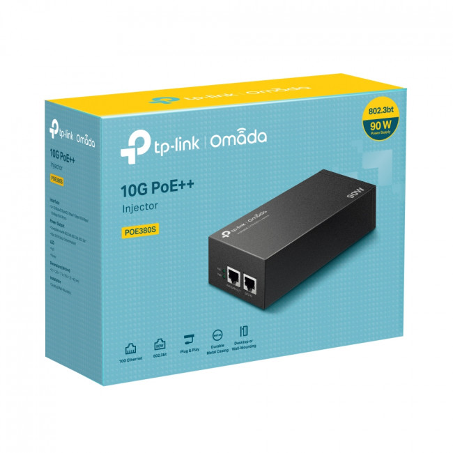 Omada Инжектор PoE+ 10 Гбит/с TP-Link POE380S — для бизнеса и офиса Omada Инжектор PoE+ 10 Гбит/с TP-Link POE380S — для бизнеса и офиса