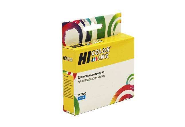 Картридж Hi-Black (HB-T1712) для Epson XP-33/103/203/207/306/406, C — для бизнеса и офиса