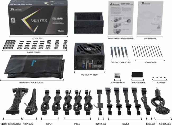 Блок питания Seasonic VERTEX PX-1200 12122PXAFS — для бизнеса и офиса