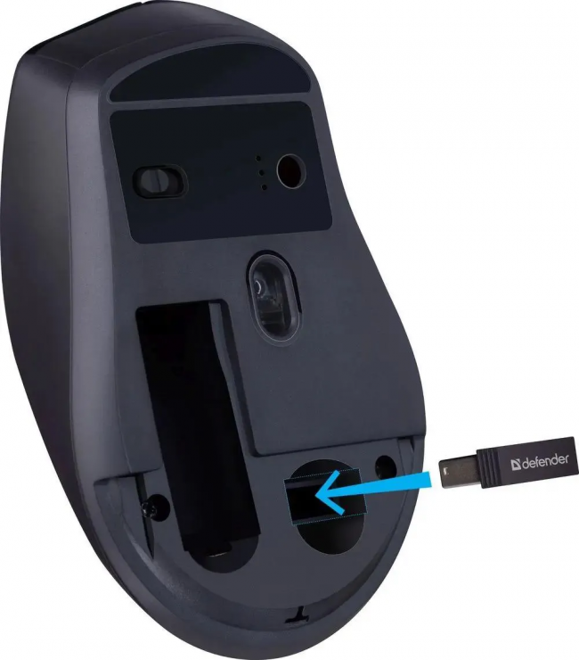 Defender Беспроводная оптическая мышь Effect X MS-095 черный,6D,800-1600dpi,бесшумн Defender 52095 — для бизнеса и офиса