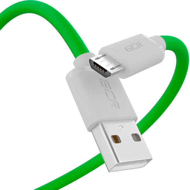 GCR QC Кабель 0.15m MicroUSB, быстрая зарядка, зеленый TPE, белые коннекторы, 28/22 AWG, GCR-53283 Кабель Greenconnect 0.15 м (GCR-53283)