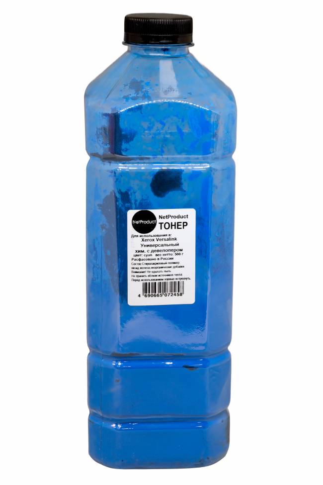 Тонер NetProduct Универсальный для Xerox Versalink, хим. с девелопером, C, 500 г, канистра — для бизнеса и офиса