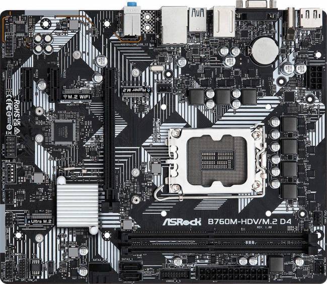 Материнская плата ASRock B760M-HDV/M.2 D4 — для бизнеса и офиса