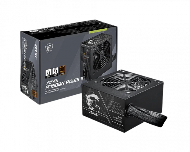 Блок питания ПК MSI MAG A750BN PCIE5 II 306-7ZPSX11-CE0 — для бизнеса и офиса