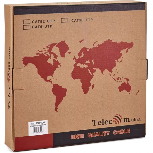 Патчкорд литой Telecom  FTP кат.5e 50m VCOM NA102-FTP-C5E-50M — для бизнеса и офиса