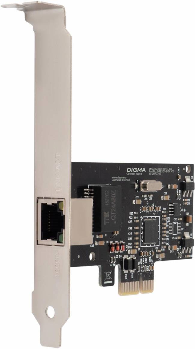 Сетевая карта Gigabit Ethernet Digma DPE101G-TX V2 — для бизнеса и офиса