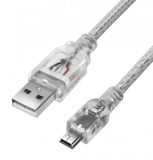 GCR Кабель PROF 0.15m USB 2.0, AM/mini 5P, прозрачный, 28/24 AWG, экран, армированный, морозостойкий, GCR-UM1M5P-BD2S-0.15m Greenconnect GCR-UM1M5P-BD2S-0.15m