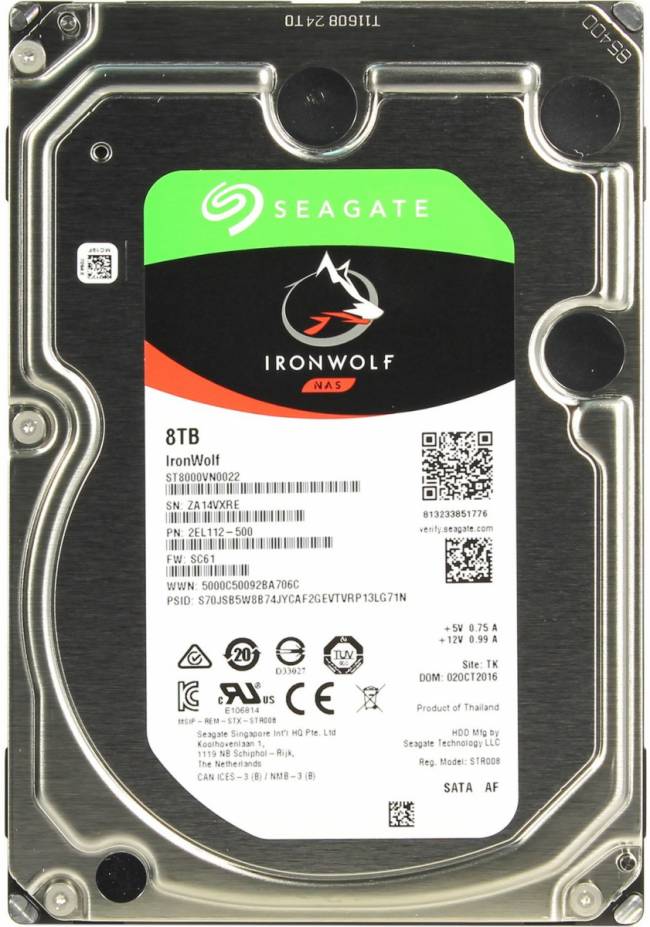 Жесткий диск Seagate IronWolf NAS ST8000VN0022 — для бизнеса и офиса