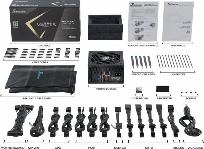Блок питания Seasonic VERTEX PX-1000 12102PXAFS — для бизнеса и офиса
