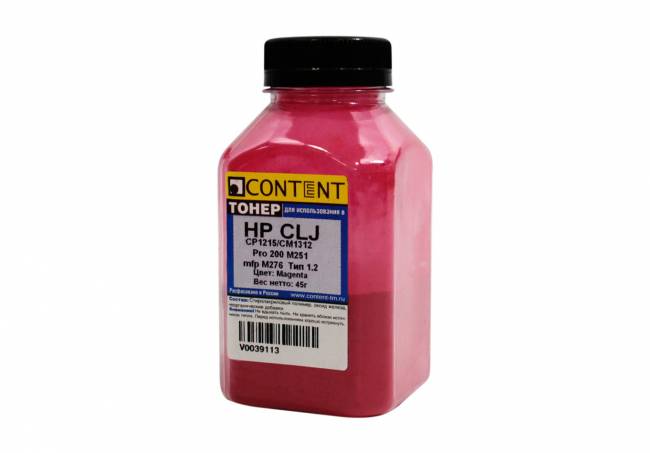 Тонер Content для HP CLJ CP1215/CM1312/Pro 200 M251/mfp M276, Тип 1.2, M, 45 г, банка — для бизнеса и офиса