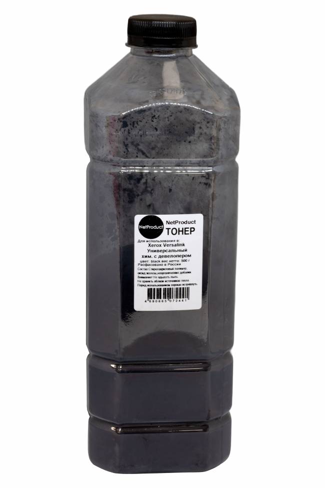 Тонер NetProduct Универсальный для Xerox Versalink, хим. с девелопером, К, 500 г, канистра — для бизнеса и офиса
