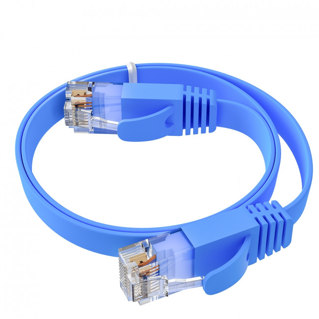 GCR Патч-корд PROF плоский прямой 7.5m, UTP медь кат.6, синий, 30 AWG, ethernet high speed 10 Гбит/с, RJ45, T568B, GCR-52877 Greenconnect RJ45(m) - RJ45(m) Cat. 7 U/UTP PVC 7.5м