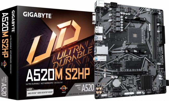 Материнская плата GIGABYTE A520M S2HP — для бизнеса и офиса