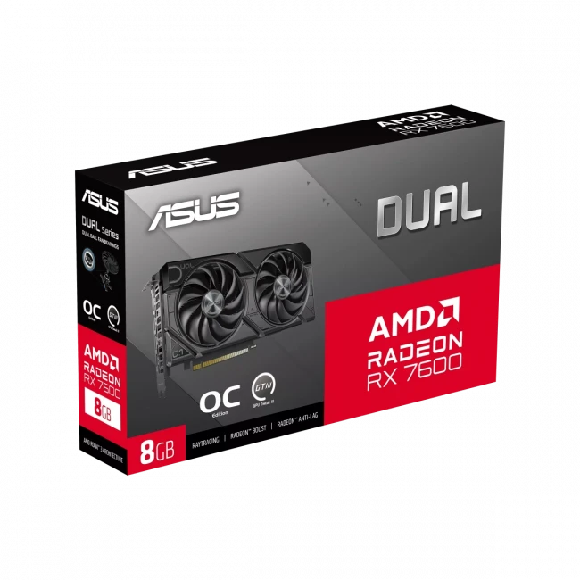 Видеокарта ASUS DUAL-RX7600-O8G-EVO — для бизнеса и офиса Видеокарта ASUS DUAL-RX7600-O8G-EVO — для бизнеса и офиса