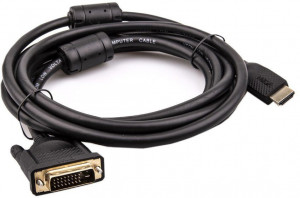 Кабель HDMI AM/DVI(24+1)M, 3м, CU, 1080P@60Hz, 2F, VCOM <CG484G-3M> VCOM HDMI (m) - DVI-D (m)