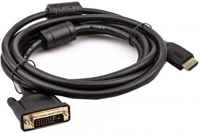 Кабель HDMI AM/DVI(24+1)M, 3м, CU, 1080P@60Hz, 2F, VCOM <CG484G-3M> VCOM HDMI (m) - DVI-D (m)
