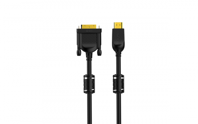 Кабель HDMI AM/DVI(24+1)M, 3м, CU, 1080P@60Hz, 2F, VCOM <CG484G-3M> VCOM HDMI (m) - DVI-D (m)