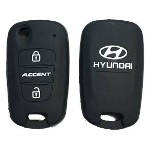 Чехол силиконовый выкидного ключа HYUNDAI ACCENT 3 кнопки (с лого)