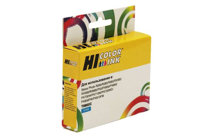 Картридж Hi-Black (HB-T0802) для Epson Stylus Photo P50/PX660/700W/800FW/R265, C — для бизнеса и офиса