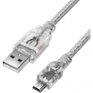 GCR Кабель 0.5m USB 2.0, AM/mini 5P, прозрачный, 28/28 AWG, экран, армированный, морозостойкий, GCR-UM1M5P-BB2S-0.5m Кабель Greenconnect 0.5 м (GCR-UM1M5P-BB2S-0.5m)