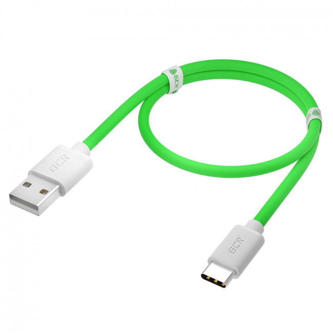 GCR QC Кабель 0.25m, TypeC, быстрая зарядка, зеленый TPE, белые коннекторы, 28/22 AWG, GCR-53040 Greenconnect USB 2.0 Type-AM - USB 2.0 Type-C (m) 0.25м — для бизнеса и офиса