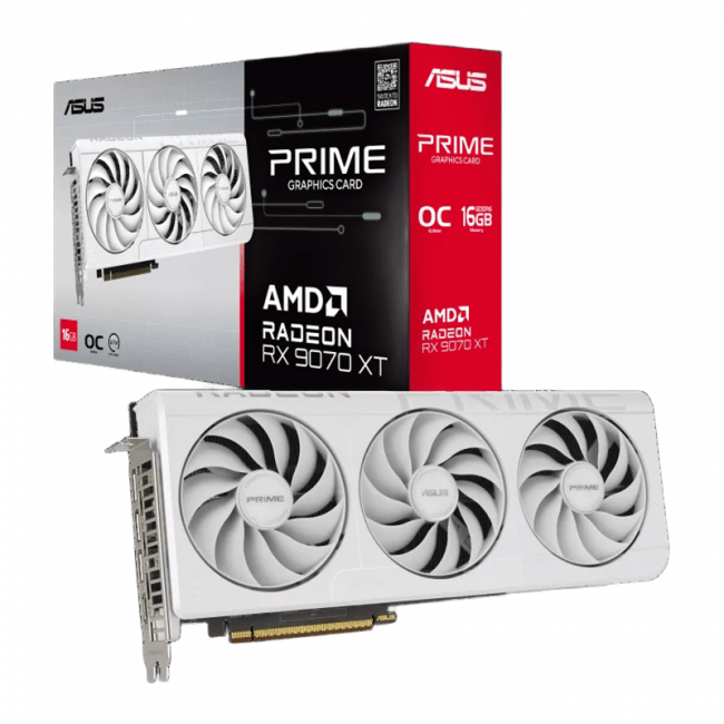 Видеокарта ASUS PRIME-RX9070XT-O16G-WHITE (90YV0L75-M0NA00) — для бизнеса и офиса