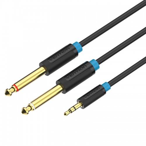 Кабель Vention аудио Jack 3,5 mm M/2Jack 6,5 mm M - 1 м Vention BACBF — для бизнеса и офиса Кабель Vention аудио Jack 3,5 mm M/2Jack 6,5 mm M - 1 м Vention BACBF — для бизнеса и офиса